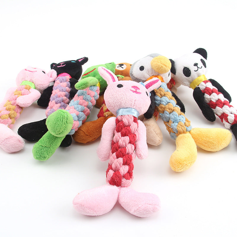 A cute animal shape dog chew toy for relieving bordem