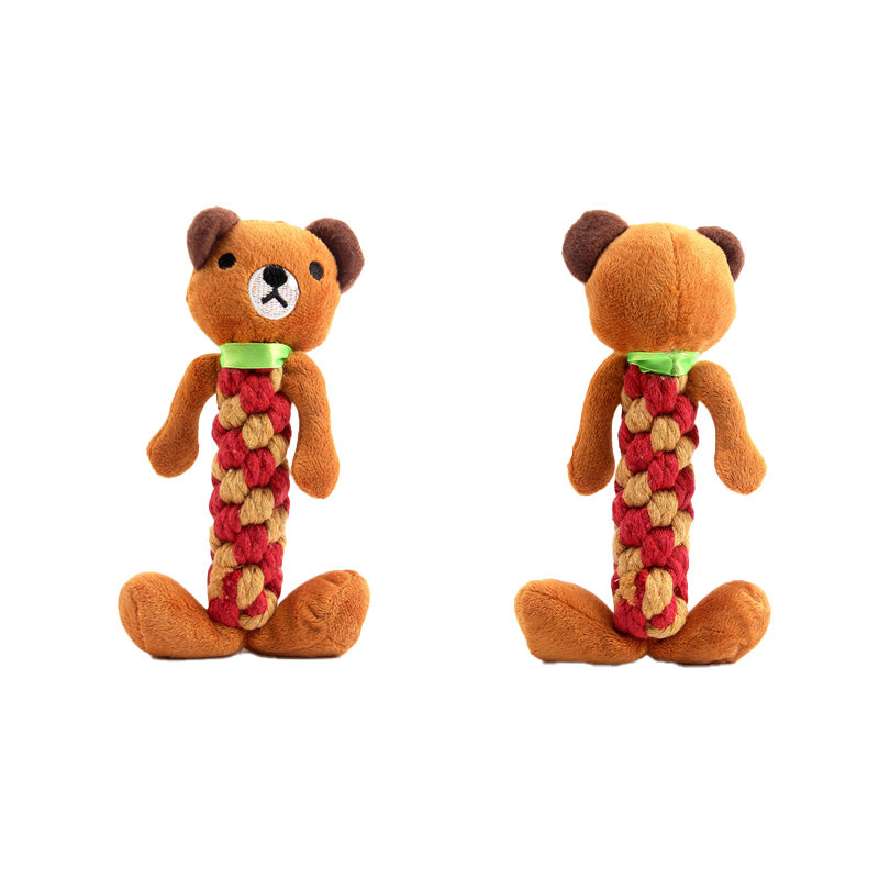 A cute animal shape dog chew toy for relieving bordem - bear