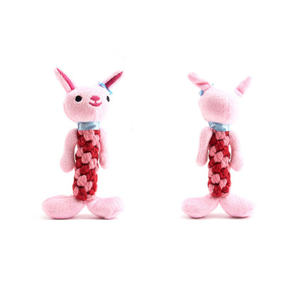 A cute animal shape dog chew toy for relieving bordem - rabbit