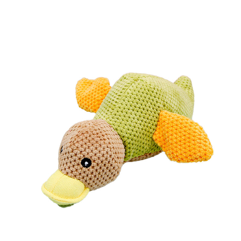 A bird plush toy is durable to aggressive chewer. Its squeaky sound effect can help attract their attention.