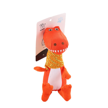 Who does not like dinosaur? A cute dinosaur plush toy definitely is a good companion to your dogs.