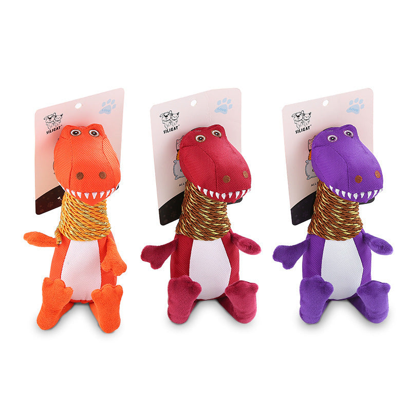 Who does not like dinosaur? A cute dinosaur plush toy definitely is a good companion to your dogs.