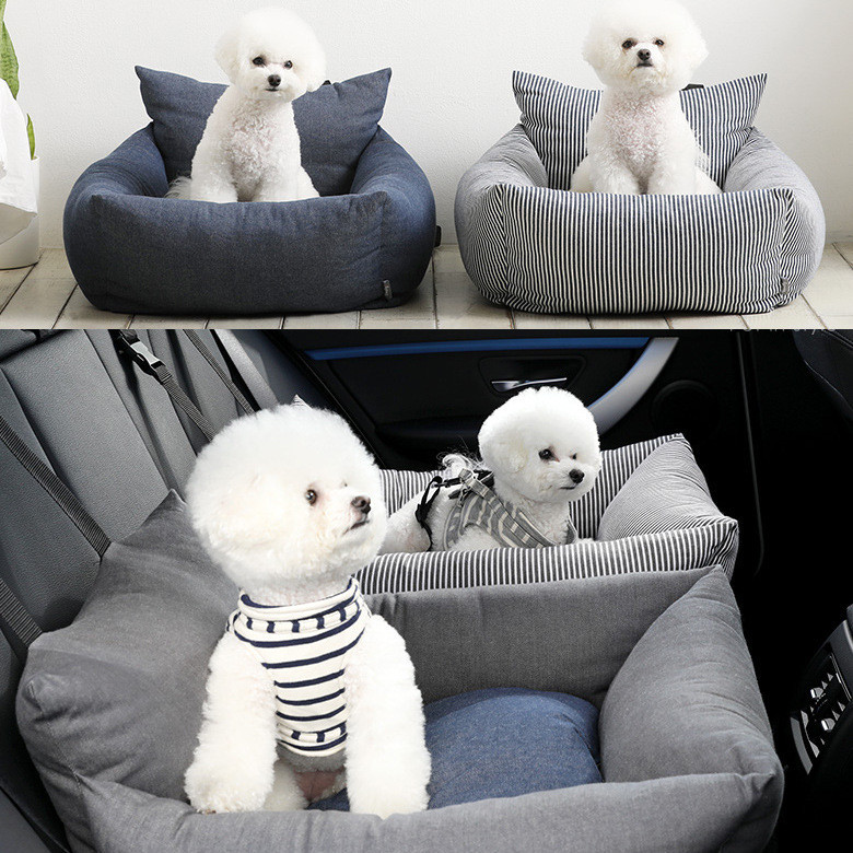 A portable pet bed for both home and car. It is also stylish to put in both your home and car.