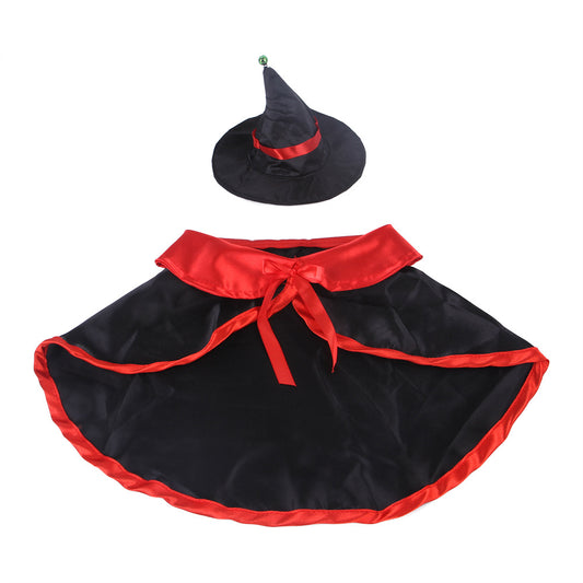 Dog Wizard Cloak with Hat in Black and Red - Yes My Paws