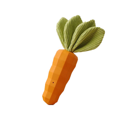 Durable Squeaky Carrot Dog Rubber Toy