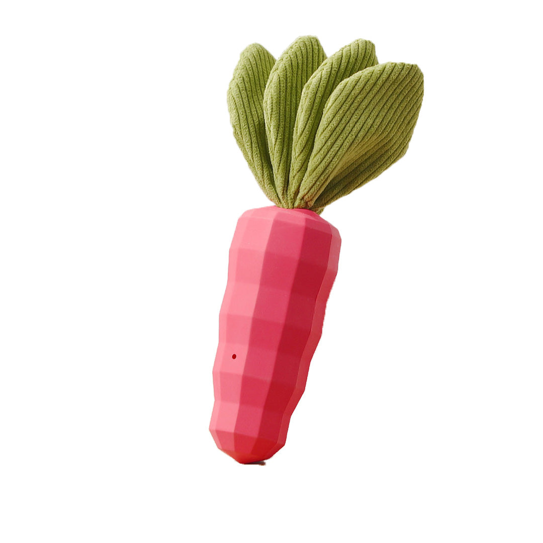 Durable Squeaky Carrot Dog Rubber Toy