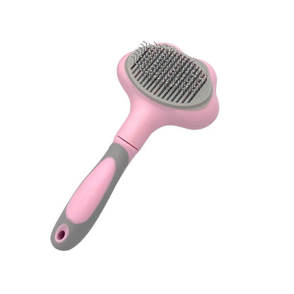 A pet comb with hair on it removed by one button. Make grooming easier.