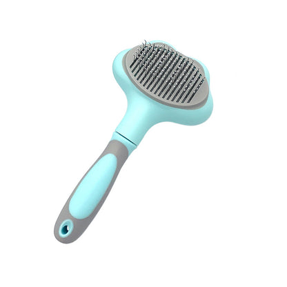 A pet comb with hair on it removed by one button. Make grooming easier.