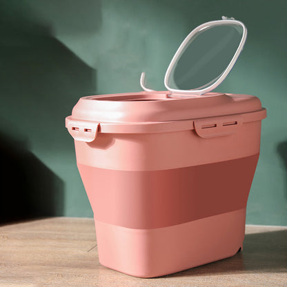 large pet food storage bucket - pink