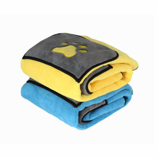 Water absorbent towel for quick drying after showering your pets and the pockets on it for holding the towel tight