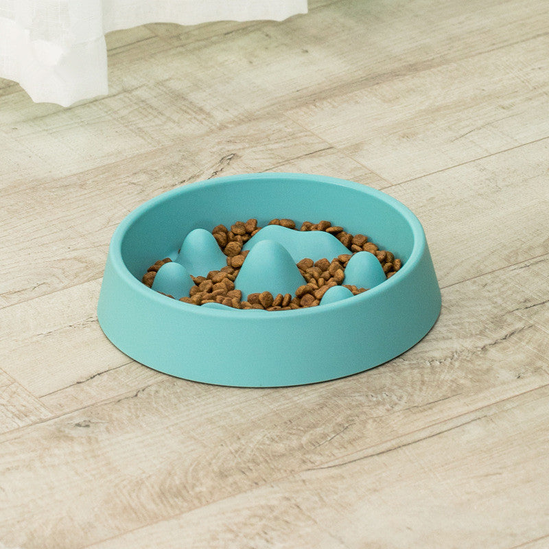 Pet bowl for eating slower for reducing the risk of choking, bloating and indigestion and thus introduce healthier eating behaviour