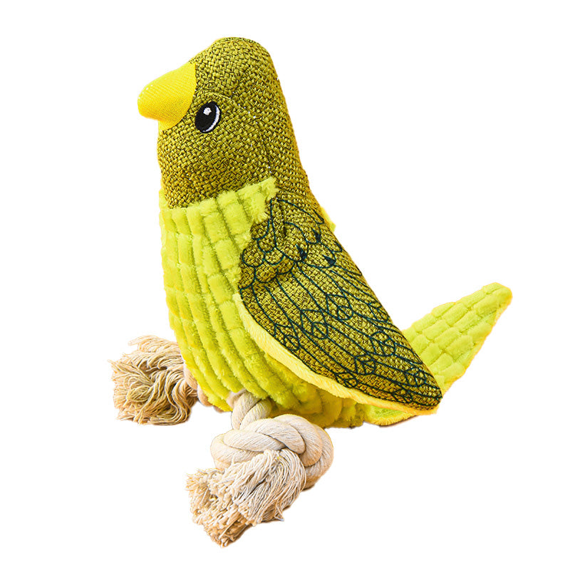 A bird plush dog is a good companion to your furry friend which can provide fun and relieve bordem. It is also durable for aggressive chewers.