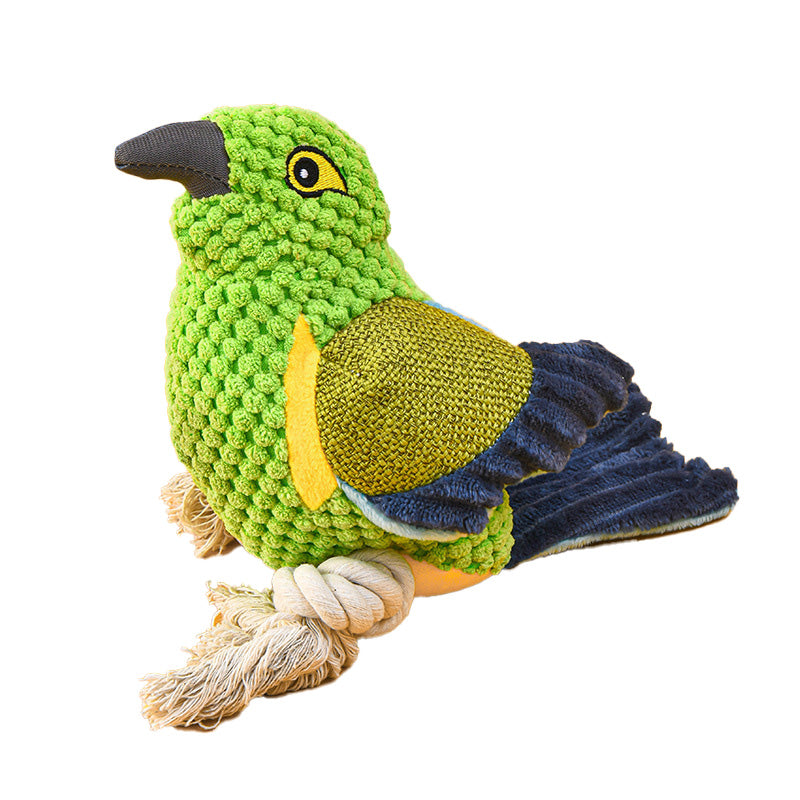 A bird plush dog is a good companion to your furry friend which can provide fun and relieve bordem. It is also durable for aggressive chewers.