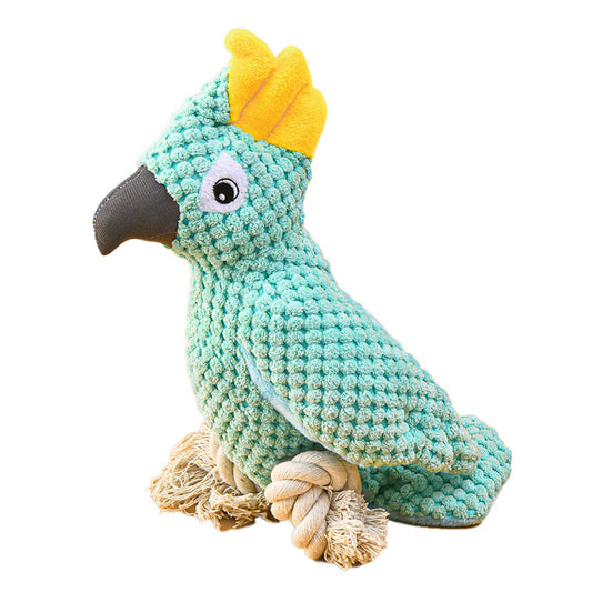 A bird plush dog is a good companion to your furry friend which can provide fun and relieve bordem. It is also durable for aggressive chewers.