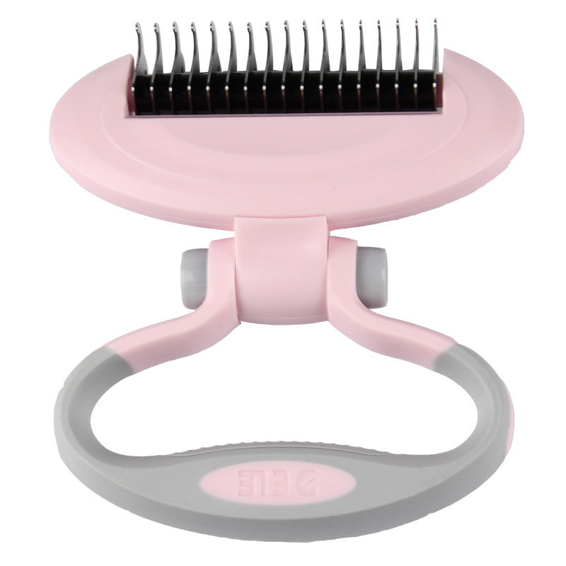 Pet comb with two heads with one head for knots and mats, while the dense serial port head ensures smooth and pain-free combing