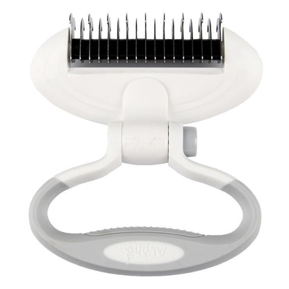 Pet comb with two heads with one head for knots and mats, while the dense serial port head ensures smooth and pain-free combing